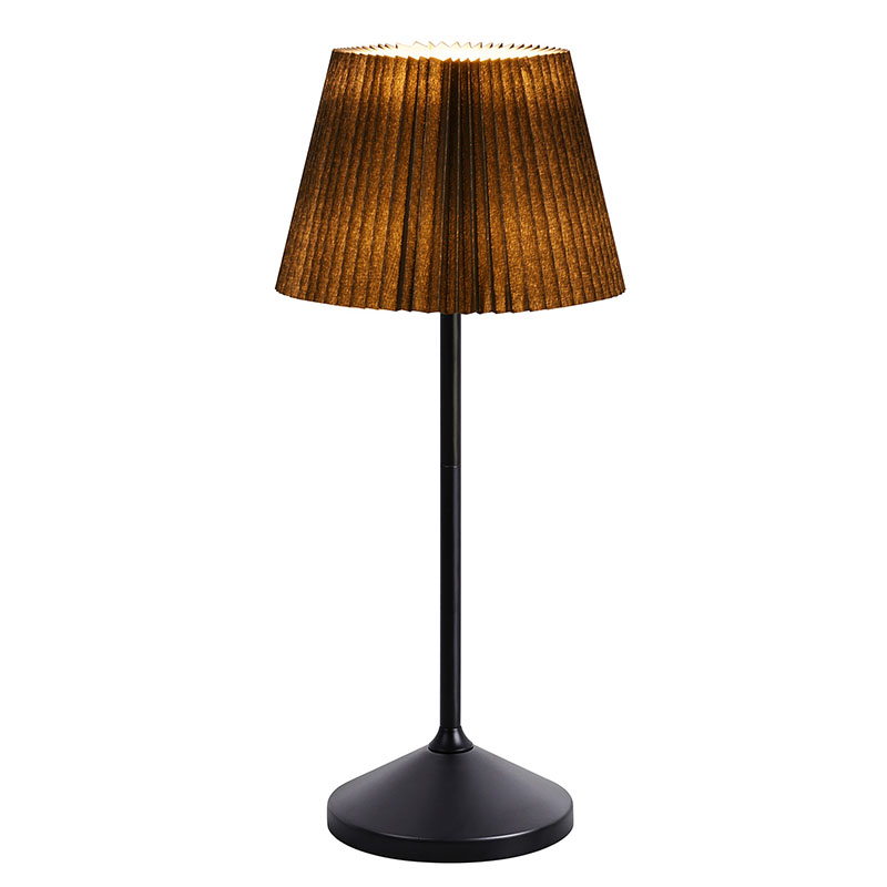 ফ্যাব্রিক শেড সহ কালো LED ডেস্ক বাতি