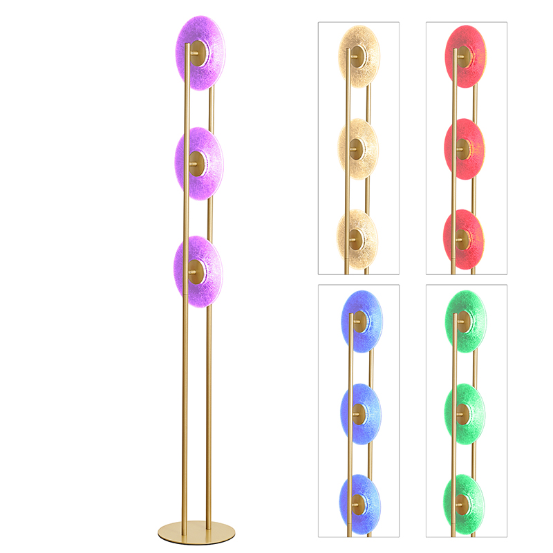 3 ডিস্ক সহ LED RGB ফ্লোর ল্যাম্প