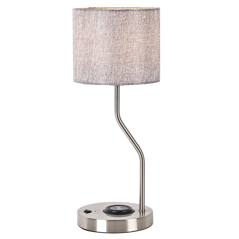 ফ্যাব্রিক শেড সহ ওয়্যারলেস ফোন চার্জার ডেস্ক ল্যাম্প